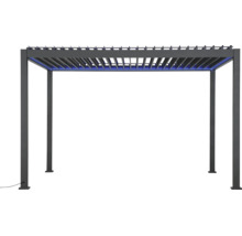 Pergola avec lames orientables et éclairage LED intégré.