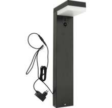 Luminaire extérieur LED avec caméra intégrée et détecteur de mouvement, avec bloc d'alimentation et long câble de raccordement.