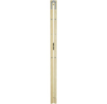 Pied de tréteau pliable en bois avec charnière métallique et boulons.