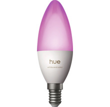 Ampoule LED Philips Hue en forme de bougie avec culot E14, White and Color Ambiance.
