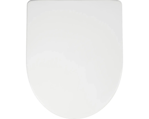 WC-Sitz Deckel in Weiß, klassische Form, glatte Oberfläche.