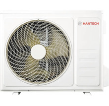 Unité extérieure de climatisation Hantech avec grille de ventilateur et Hantech Logo.