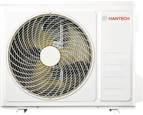 Unité extérieure de climatisation Hantech avec grille de ventilateur et Hantech Logo.