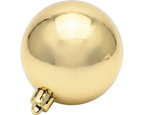 Glänzende Christbaumkugel in Gold.
