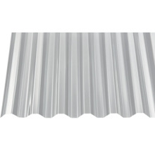 Lichtplatte mit Trapezprofil aus Polycarbonat zur Dacheindeckung.