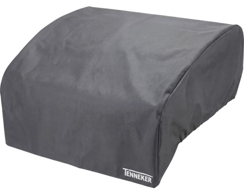Housse de protection Tenneker pour barbecue en gris foncé, en matériau résistant aux intempéries.
