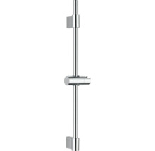 Barre de douche chromée avec supports muraux et support de douchette réglable de la marque Avital.