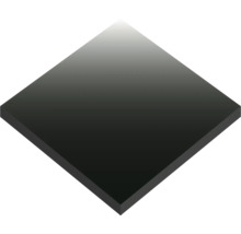Carreau carré noir avec une surface lisse.