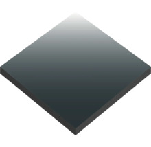 Dalle de terrasse carrée en pierre de couleur anthracite.