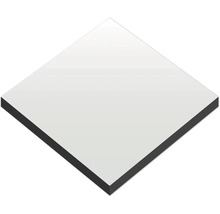 Panneau carré avec une surface blanche et un noyau sombre.