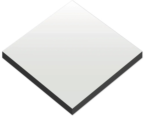 Panneau carré avec une surface blanche et un noyau sombre.