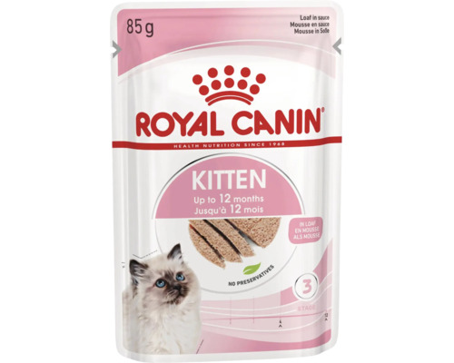 Royal Canin Kitten Nassfutter für Kätzchen bis zu 12 Monaten, Mousse in Soße, 85 Gramm Beutel