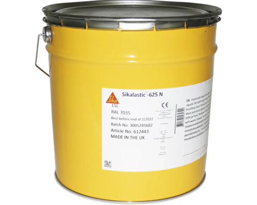 Sika Sikalastic-625 N Flüssigkunststoff zur Dachabdichtung, 15 Liter Metalleimer, RAL 7035.