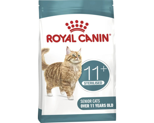 Royal Canin Logo, Trockenfutter für sterilisierte Seniorkatzen ab elf Jahren.