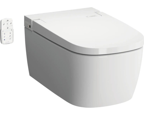 VitrA Dusch-WC Set V-Care Comfort Tiefspüler spülrandlos weiss glänzend mit VitrA Hygiene und VitrA Clean Beschichtung mit WC-Sitz 5674B403-6196