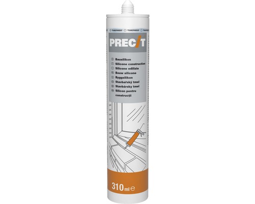 Silicone de construction PRECIT transparent 310 ml Cartouche de silicone pour la construction, 310 millilitres
