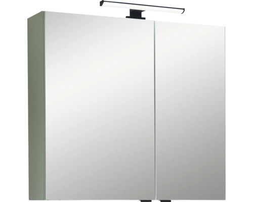 Armoire de toilette à miroir Pelipal LED Quickset 500 lxhxp 67,2 cm x 64 cm x 20 cm couleur sauge IP 44