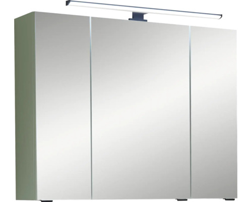 Armoire de toilette à miroir Pelipal LED Quickset 500 lxhxp 80 cm x 64 cm x 20 cm couleur sauge IP 44