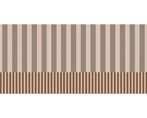 Bordure de papier peint avec un motif à rayures verticales en deux largeurs différentes.