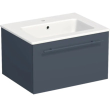 Lavabo Jungborn avec meuble bas QUARANTA l x h x p 60,5 cm x 37,5 cm x 46 cm, couleur de la façade: bleu indigo mat, QU 60 1Z A5606