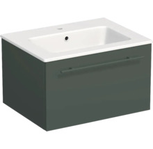 Lavabo Jungborn avec meuble bas QUARANTA L x H x P 60,5 cm x 37,5 cm x 46 cm, couleur de la façade: vert sauge mat QU 60 1Z A9146