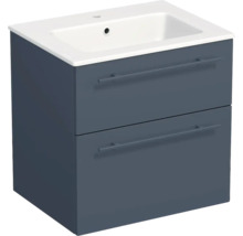 Lavabo Jungborn avec meuble bas QUARANTA L x H x P 60,5 cm x 60,5 cm x 46 cm, couleur de la façade: bleu indigo mat, réf. QU 60 2Z A5606