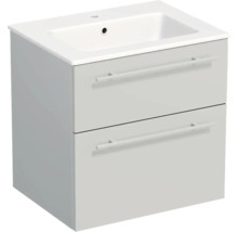 Lavabo Jungborn avec meuble bas QUARANTA l x h x p 60,5 cm x 60,5 cm x 46 cm, couleur de la façade: gris clair mat QU 60 2Z A5866