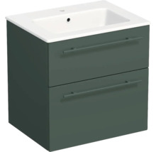 Lavabo Jungborn avec meuble bas QUARANTA l x h x p 60,5 cm x 60,5 cm x 46 cm, couleur de la façade: vert sauge mat QU 60 2Z A9146