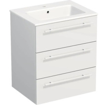 Lavabo Jungborn avec meuble bas QUARANTA L x H x P 60,5 cm x 71,5 cm x 46 cm, façade blanche mate QU 60 3Z A3416