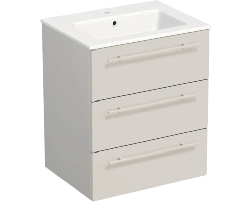 Lavabo Jungborn avec meuble bas QUARANTA L x H x P 60,5 cm x 71,5 cm x 46 cm, couleur de la façade: cachemire mat QU 60 3Z A3746