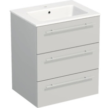 Lavabo Jungborn avec meuble bas QUARANTA l x h x p 60,5 cm x 71,5 cm x 46 cm, couleur de la façade: gris clair mat QU 60 3Z A5866