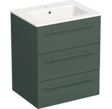 Lavabo Jungborn avec meuble bas QUARANTA l x h x p 60,5 cm x 71,5 cm x 46 cm, couleur de la façade: vert sauge mat QU 60 3Z A9146