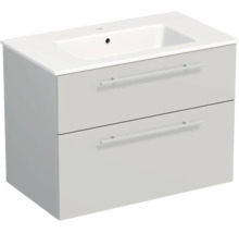 Lavabo Jungborn avec meuble bas QUARANTA L x H x P 80,5 cm x 60,5 cm x 46 cm, couleur de la façade: gris clair mat QU 80 2Z A5866