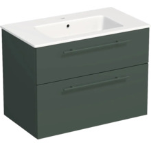 Lavabo Jungborn avec meuble bas QUARANTA L x H x P 80,5 cm x 60,5 cm x 46 cm, couleur de la façade: vert sauge mat, QU 80 2Z A9146