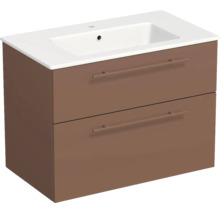 Lavabo Jungborn avec meuble bas QUARANTA l x h x p 80,5 cm x 60,5 cm x 46 cm, couleur de la façade: cotto mat QU 80 2Z A9556