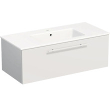 Lavabo Jungborn avec meuble bas QUARANTA L x H x P 100,5 cm x 37,5 cm x 46 cm, façade blanche mate QU 100 1Z A3416