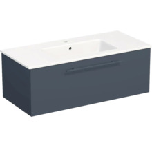 Lavabo Jungborn avec meuble bas QUARANTA l x h x p 100,5 cm x 37,5 cm x 46 cm, couleur de la façade: bleu indigo mat, QU 100 1Z A5606