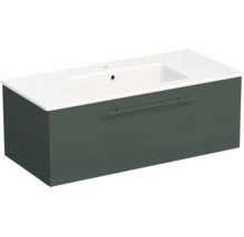 Lavabo Jungborn avec meuble bas QUARANTA L x H x P 100,5 cm x 37,5 cm x 46 cm, couleur de la façade: vert sauge mat, QU 100 1Z A9146