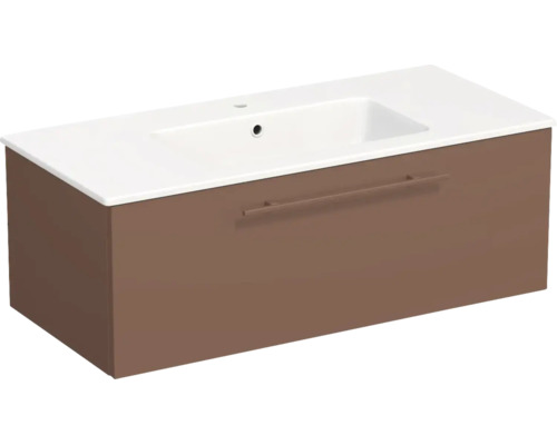 Lavabo Jungborn avec meuble bas QUARANTA l x h x p 100,5 cm x 37,5 cm x 46 cm, couleur de la façade: cotto mat QU 100 1Z A9556