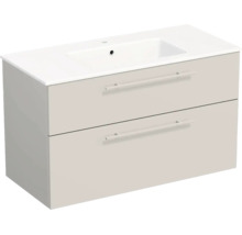 Lavabo Jungborn avec meuble bas QUARANTA L x H x P 100,5 cm x 60,5 cm x 46 cm, couleur de la façade: cachemire mat QU 100 2Z A3746