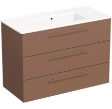 Lavabo Jungborn avec meuble bas QUARANTA l x h x p 100,5 cm x 71,5 cm x 46 cm, couleur de la façade: cotto mat QU 100 3Z A9556