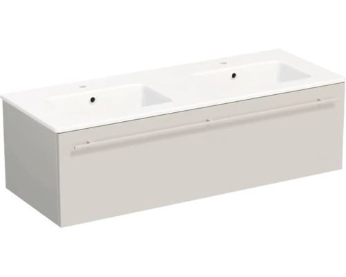 Lavabo Jungborn avec meuble bas QUARANTA l x h x p 120,5 cm x 37,5 cm x 46 cm, couleur de la façade: cachemire mat QU 120D 1Z A3746