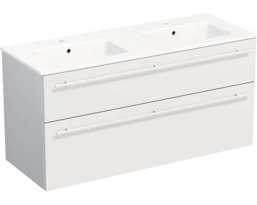 Lavabo Jungborn avec meuble bas QUARANTA l x h x p 120,5 cm x 60,5 cm x 46 cm, couleur de la façade: blanc mat QU 120D 2Z A3416