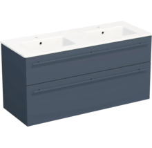 Lavabo Jungborn avec meuble bas QUARANTA L x H x P 120,5 cm x 60,5 cm x 46 cm, couleur de la façade: bleu indigo mat, QU 120D 2Z A5606