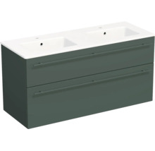 Lavabo Jungborn avec meuble bas QUARANTA L x H x P 120,5 cm x 60,5 cm x 46 cm, couleur de la façade: vert sauge mat, QU 120D 2Z A9146