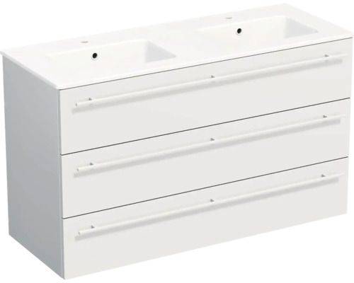 Lavabo Jungborn avec meuble bas QUARANTA L x H x P 120,5 cm x 71,5 cm x 46 cm, façade blanche mate QU 120D 3Z A3416