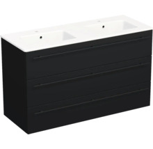 Lavabo Jungborn avec meuble bas QUARANTA L x H x P 120,5 cm x 71,5 cm x 46 cm, façade noire mate QU 120D 3Z A3686