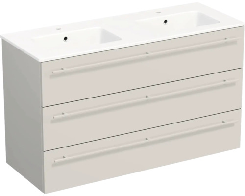 Lavabo Jungborn avec meuble bas QUARANTA l x h x p 120,5 cm x 71,5 cm x 46 cm, couleur de la façade: cachemire mat QU 120D 3Z A3746