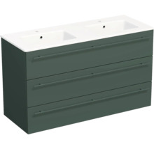 Lavabo Jungborn avec meuble bas QUARANTA L x H x P 120,5 cm x 71,5 cm x 46 cm, couleur de la façade: vert sauge mat, QU 120D 3Z A9146