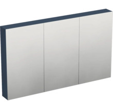 Armoire de toilette à trois portes pour la salle de bains avec façades en miroir et corps anthracite.
